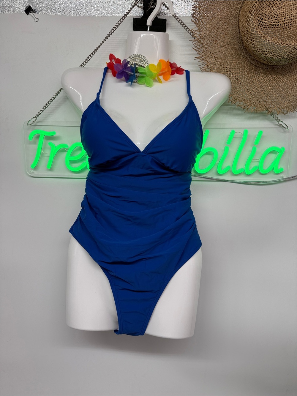Blue Medium Cupshe One piece removable pads